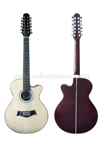 Großhandel 40 Zoll Mini Cutaway 12 Saiten Akustikgitarre (AF665CE-12)