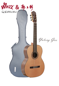 Handgefertigte klassische Gitarre aus massivem Zedernholz, Yulong Guo Co-Branding-Gitarre mit ABS-Gehäuse (WGC2022C)