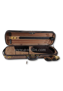 Luxuriöser, länglicher, harter Violinenkoffer aus Holz mit Rautenmuster (CSV1066)