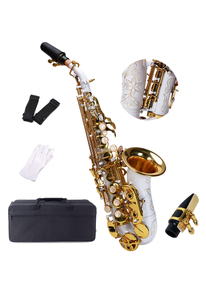 OEM Sopransaxophon gebogen Weißer Körper Saxofon Sopran (SSP-GU2030WG)