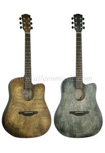 Neues Produkt 41 Zoll All Linden Sperrholzdecke Cutaway Akustikgitarre (AF-HE00LC-41)